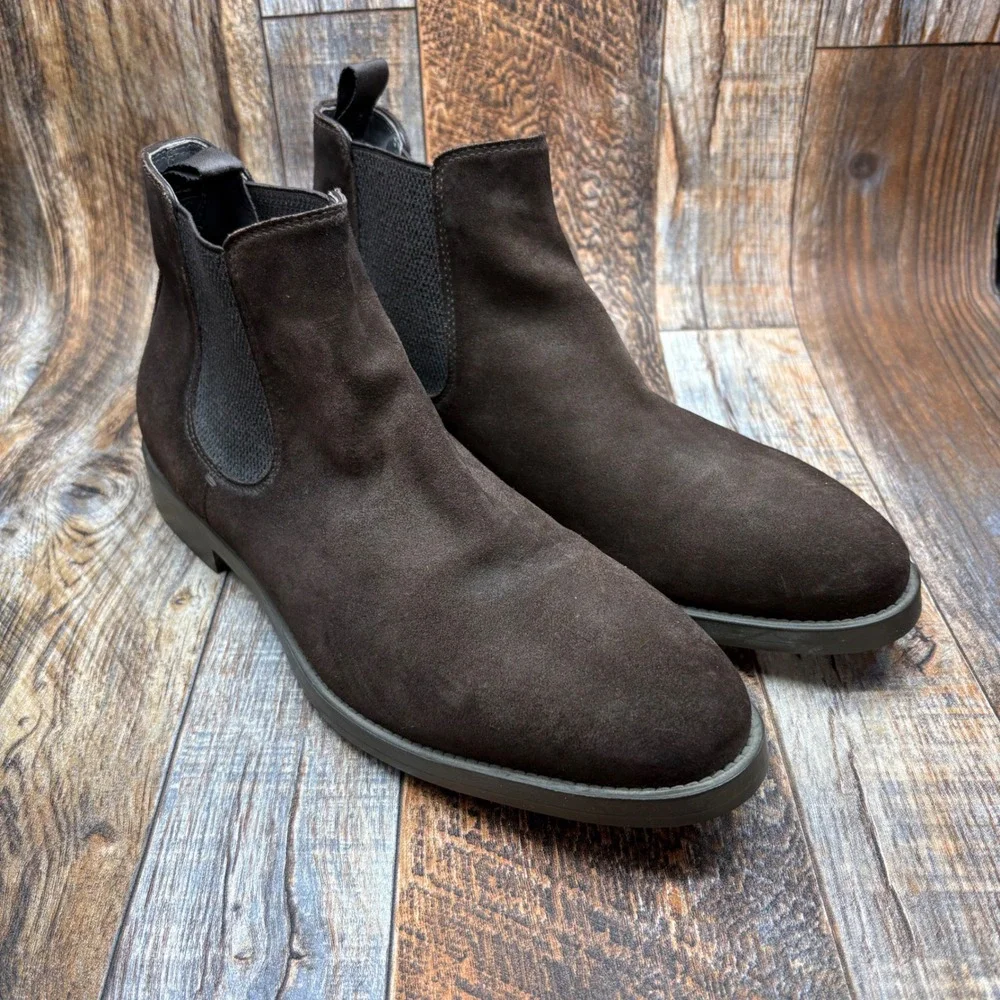 To Boot New York Adam Derrick Mens Brown Suede Chelsea Boots Size 10.5